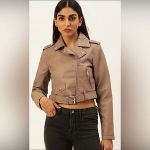 Forever 21 Light Beige Leather Jacket
